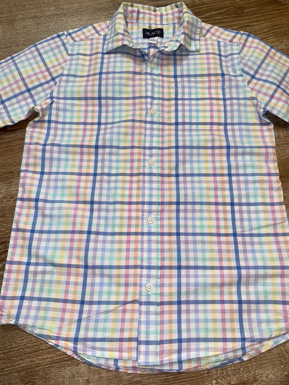 The Children's Place Pastel Plaid Short-Sleeve Button-Down Shirt - Multi Pastels